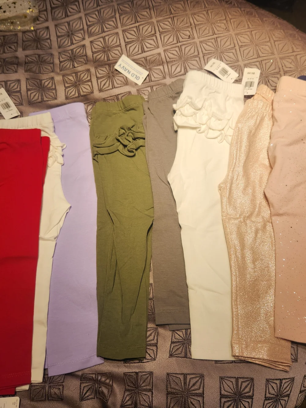 The Children's Place Cream Ruffle Waist Girls Leggings